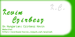 kevin czirbesz business card